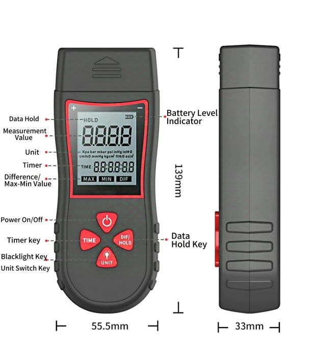 digital differential pressure meter detail