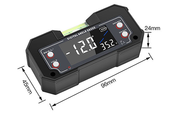 Digital level protractor inclinometer dimension
