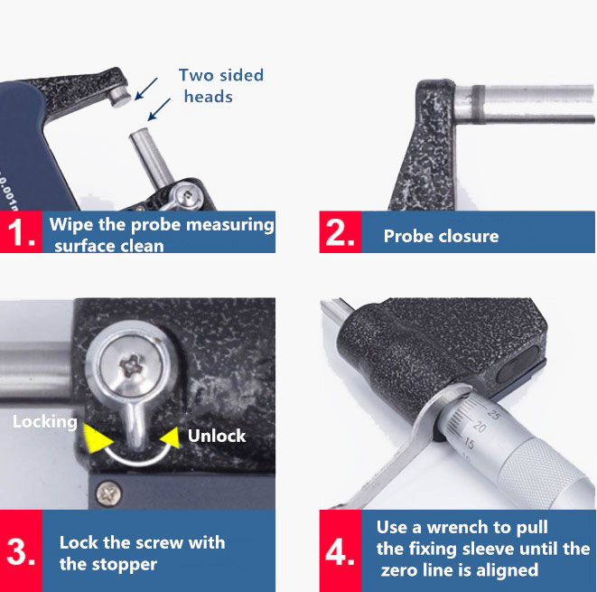 Digital micrometer zeroing method