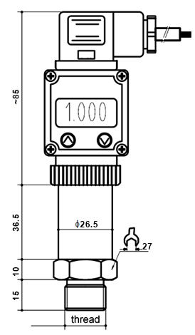 Digital pressure sensor dimensional drawing