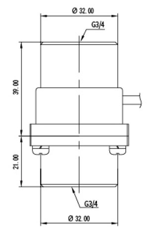 Dimensions of 3/4 inch Water Flow Switch