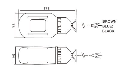 Dimensions of Cable Float Level Switch