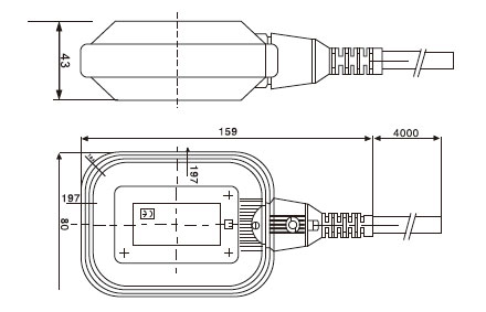 Dimensions of Cable Float Switch for Water Tank