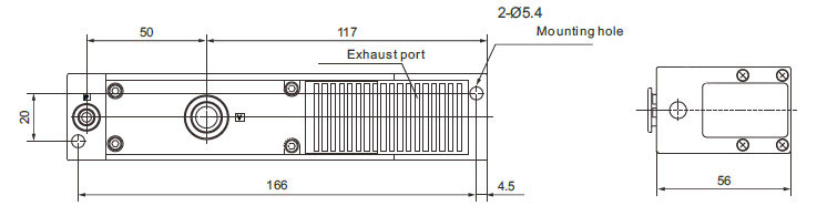Dimensions of Multistage Venturi Vacuum Generator