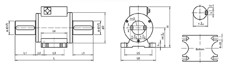 Dimensions of Non-Contact Rotary Torque Sensor 50-50000 Nm