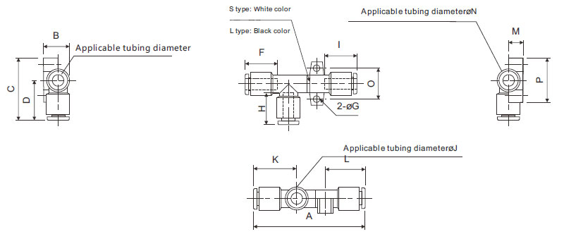 Dimensions of Pneumatic Vacuum Ejector