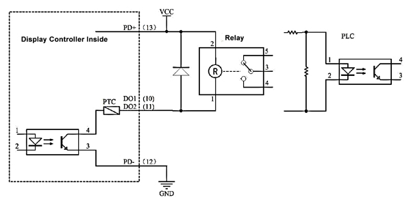 Double 5 digit display controller switch output wiring diagram