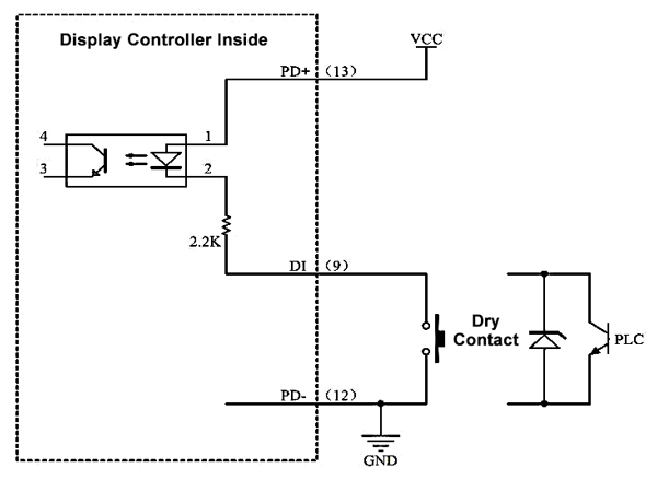 Double 5 digit display controller switch input wiring diagram