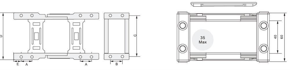 Drag chain 40 x 60mm installation