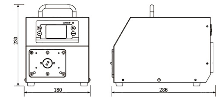 Driver Dimensions Drawing of 1300 GPD Peristaltic Dosing Pump