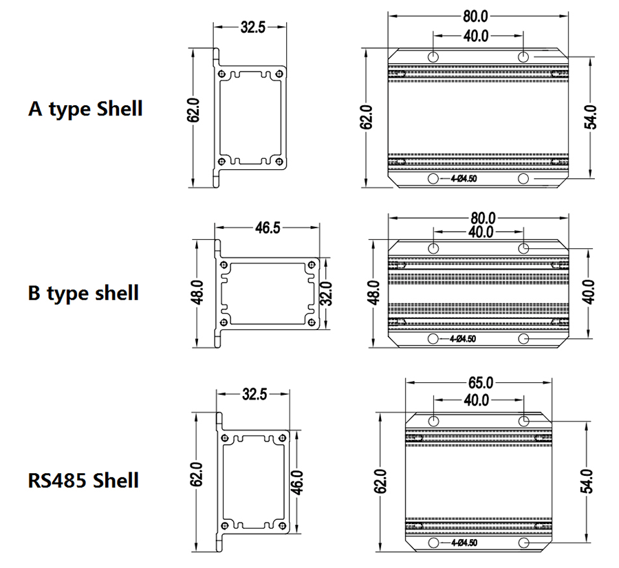 Eddy Current Displacement Sensor Proximitor Shell Dimension Diagram