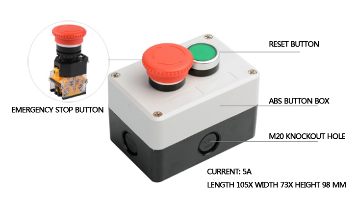 emergency push button switch structure