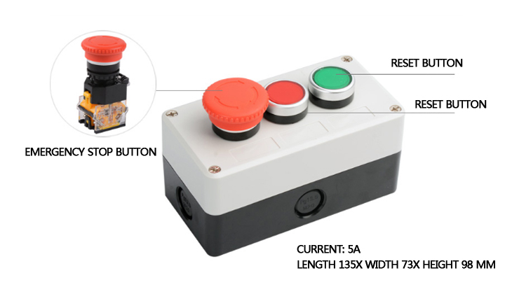 emergency push button switch structure