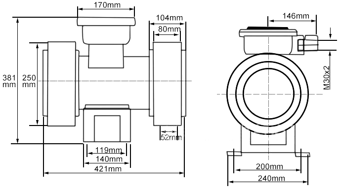 Explosion-proof motor alarm 119dB 3 phase AC 380V dimension