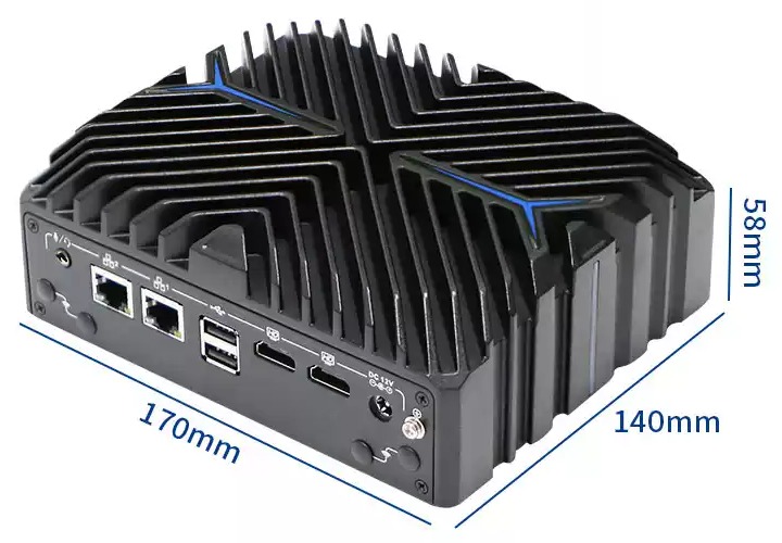 Fanless industrial pc core i5 i7 dimension