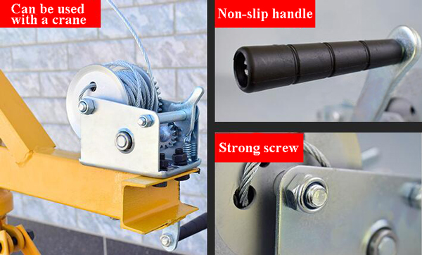 1400 lbs (0.7 ton) hand winch details