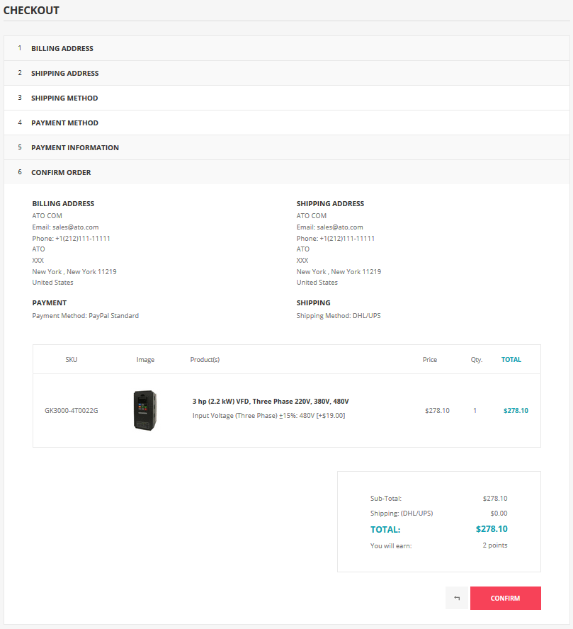 How to buy step 6 confirm order information