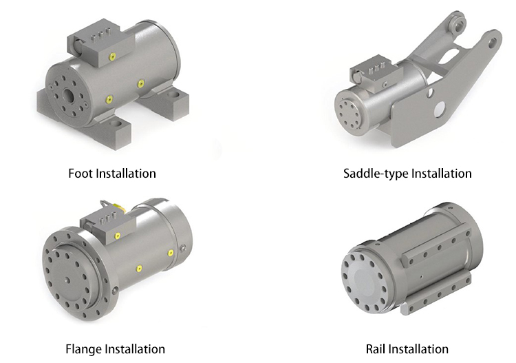 Hydraulic Rotary Actuator Installation Modes Diagram