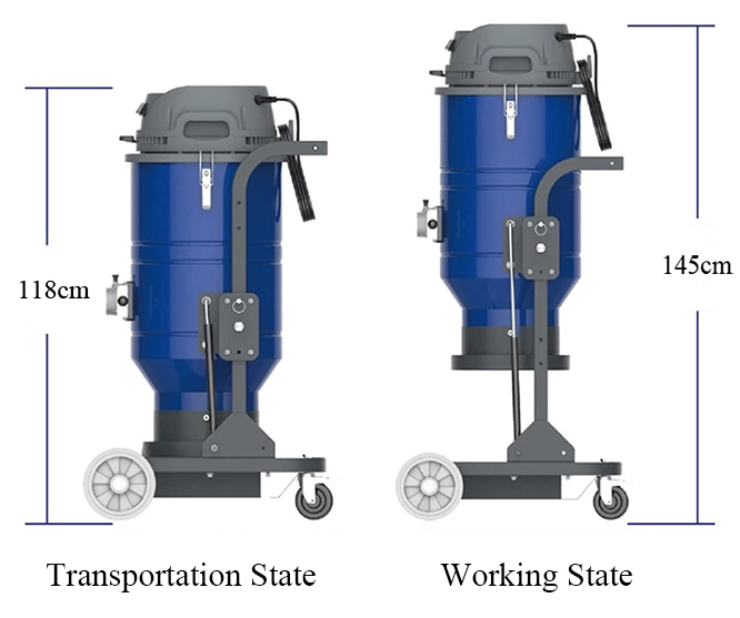 Industrial Vacuum Dust Extractor Model 3XX Series can Adjust Height
