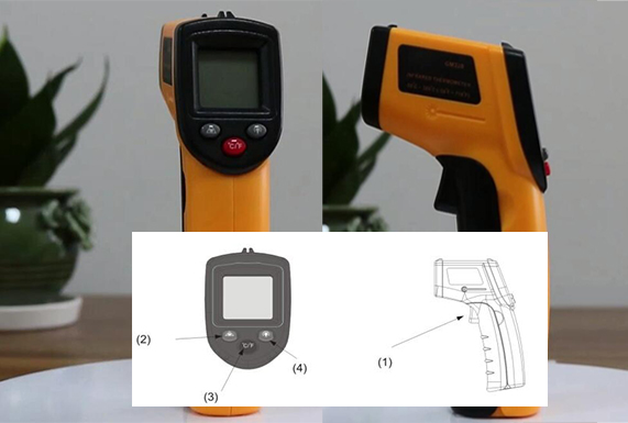 Infrared thermometer button