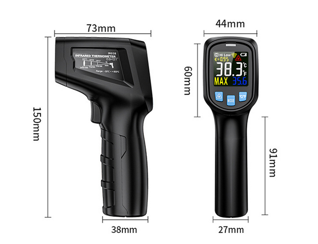 Size of infrared thermometer for cooking
