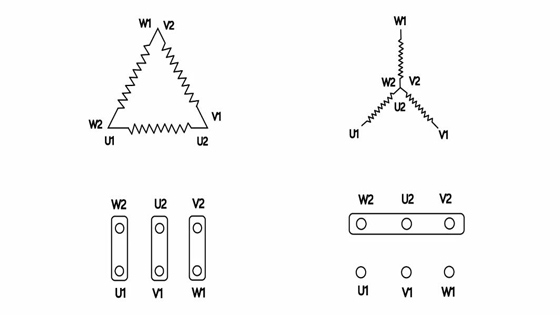 Internal wiring of the 3 phase motor.