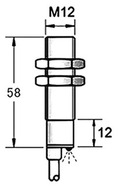 M12 laser sensor for displacement measurement dimensional drawing