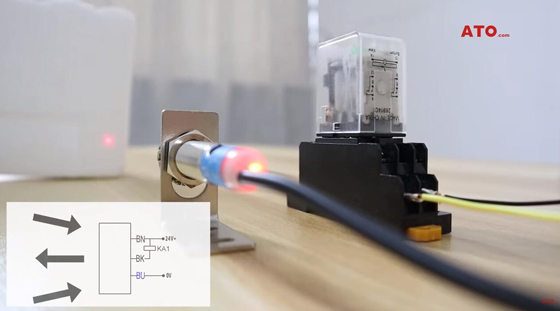 Laser sensor switch work with relay