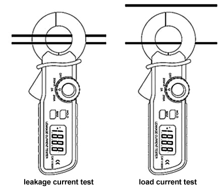 Leakage current clamp meter 200A measuring method
