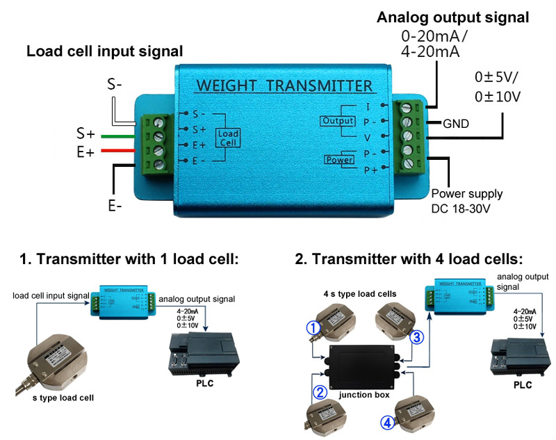 Load Cell Transmitter DY510 Load Cell Weighing Sensor Transducer Signal Amplifier 4-20mA 0~10V Output Signal Amplification 