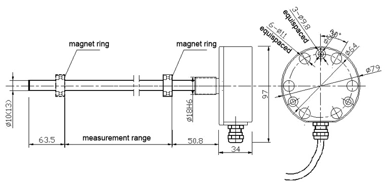 magnetostrictive sensor WA series PG7 connection