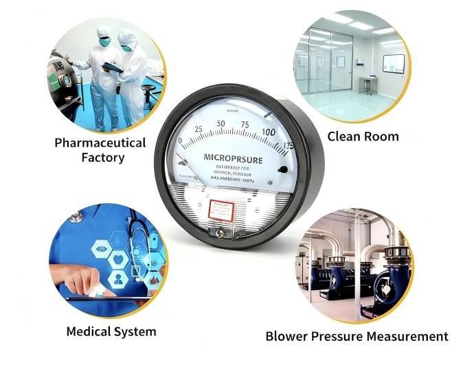 Mechanical differential pressure gauge application