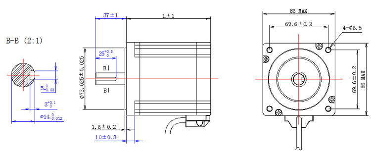 nema 34 stepper motor dimension