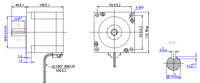 Nema 42 3 phase demension