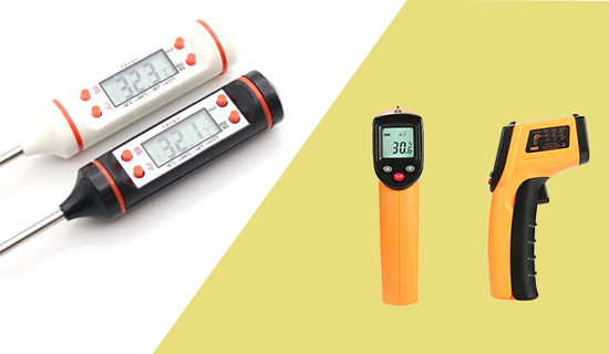 Non-contact infrared thermometer vs a contact-type thermometer