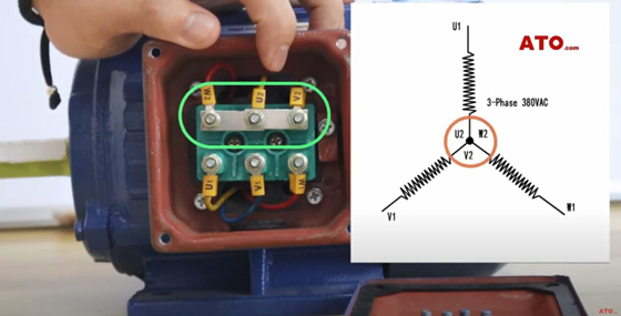 Open the junction box of 1 phase induction motor