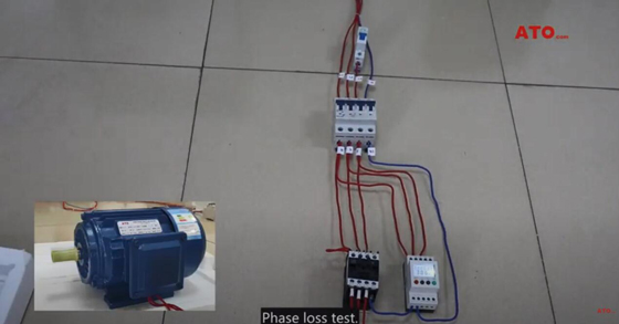Phase loss test of monitoring relay