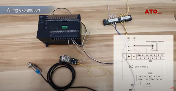 PLC and photoelectric sensor wiring explanation