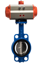 Pneumatic wafer butterfly valve