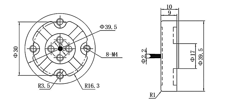 0-50Nm disc type static torque sensor dimension