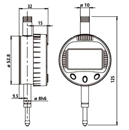 0.2 inch digital dial indicator dimension