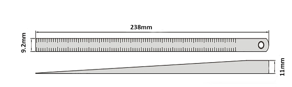 0.5-10mm feeler gauge dimension