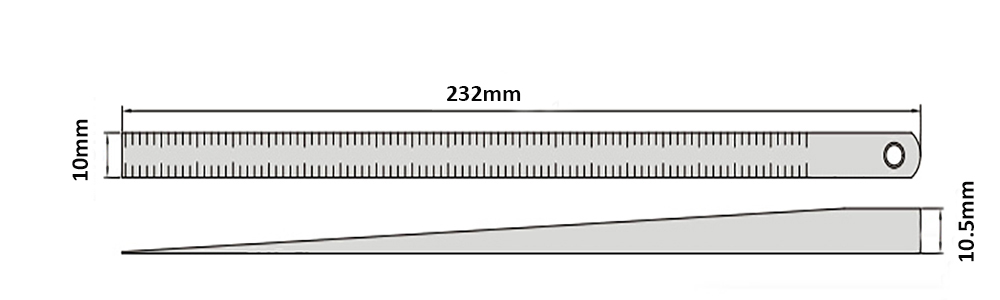 0.6-10mm plastic feeler gauge dimension
