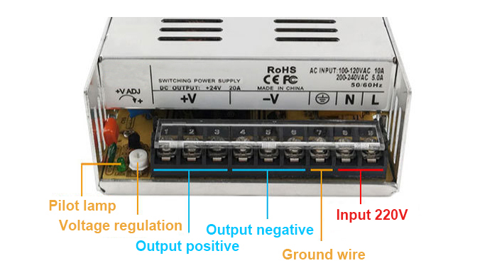 12V switching power supply details