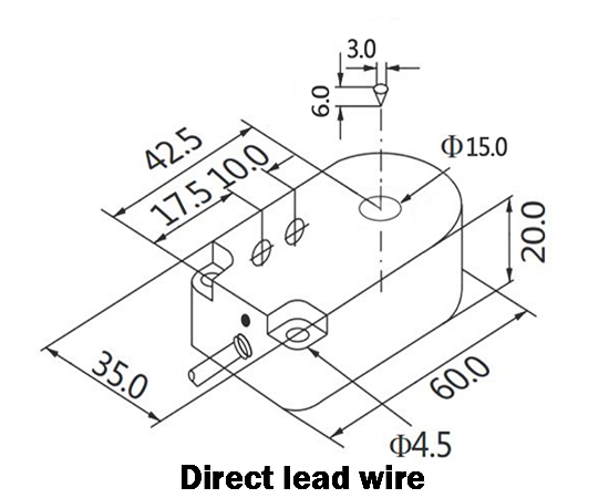 Dimension of 15mm ring type proximity sensor of direct lead wire