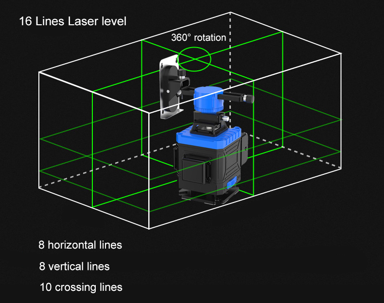16 line rotary laser level diagram