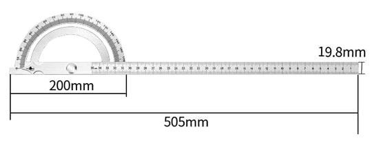200x400mm angle protractor dimension