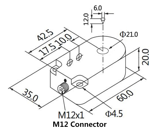 Dimension of 21mm ring type proximity sensor of M12