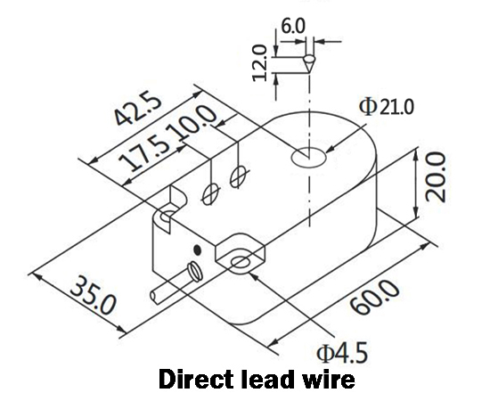 Dimension of 21mm ring type proximity sensor of direct lead wire