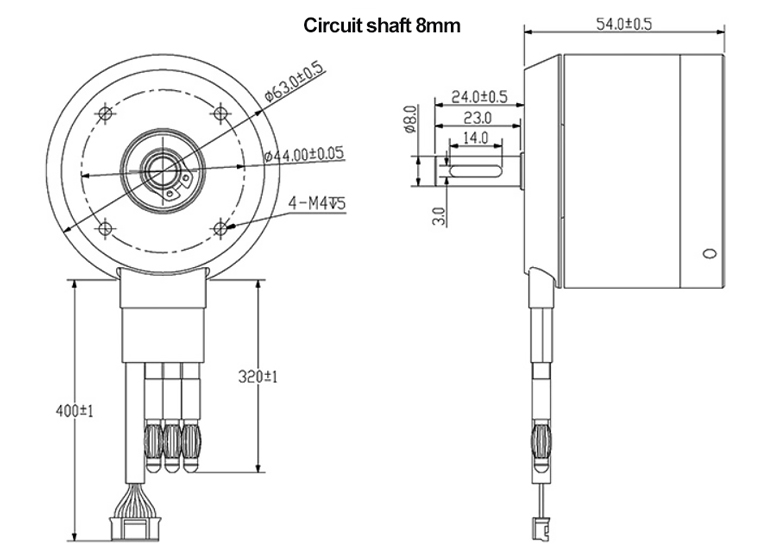 2400W skateboard bldc motor circuit shaft structure